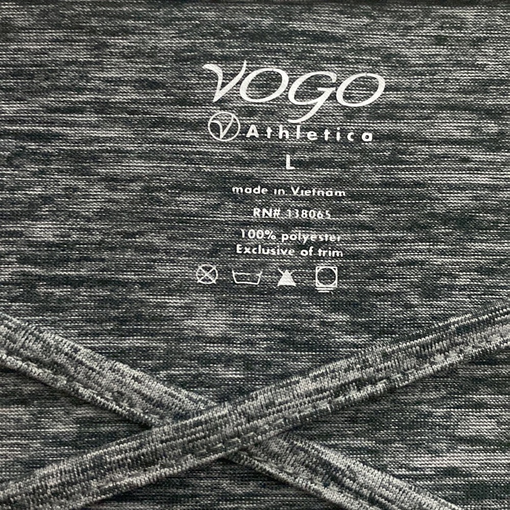 YOGO Athletica Top size L 100% polyester New without tags gray heather - Picture 5 of 7